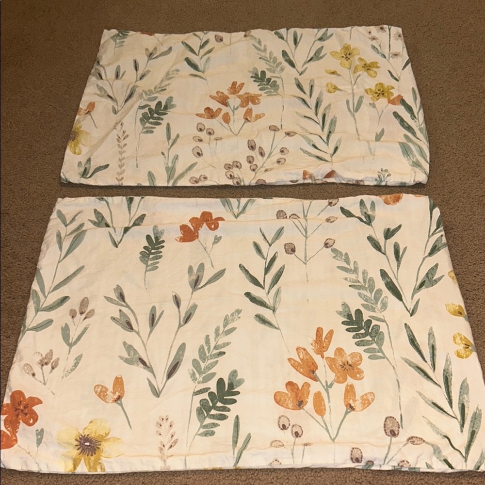 BEDDING COLLECTION Floral & Greenery Patterned Pillow Shams 2 pieces cotton